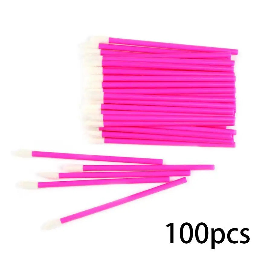 100PCS Disposable Lip Brushes Makeup Brush Eyelashes Extension Applicator Lipstick Wands Set Cosmetic Colourful Make Up Tools