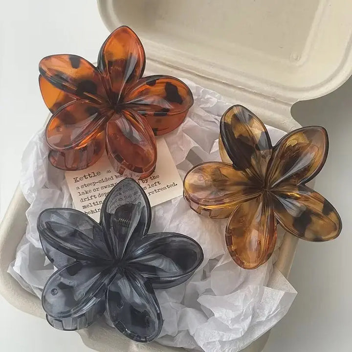 6Pcs Hawaiian Gradient Hair Clips Flower Hair Claws Women Small Size Fashion Headwear Hairpin Crab Barrette Hair Accessories