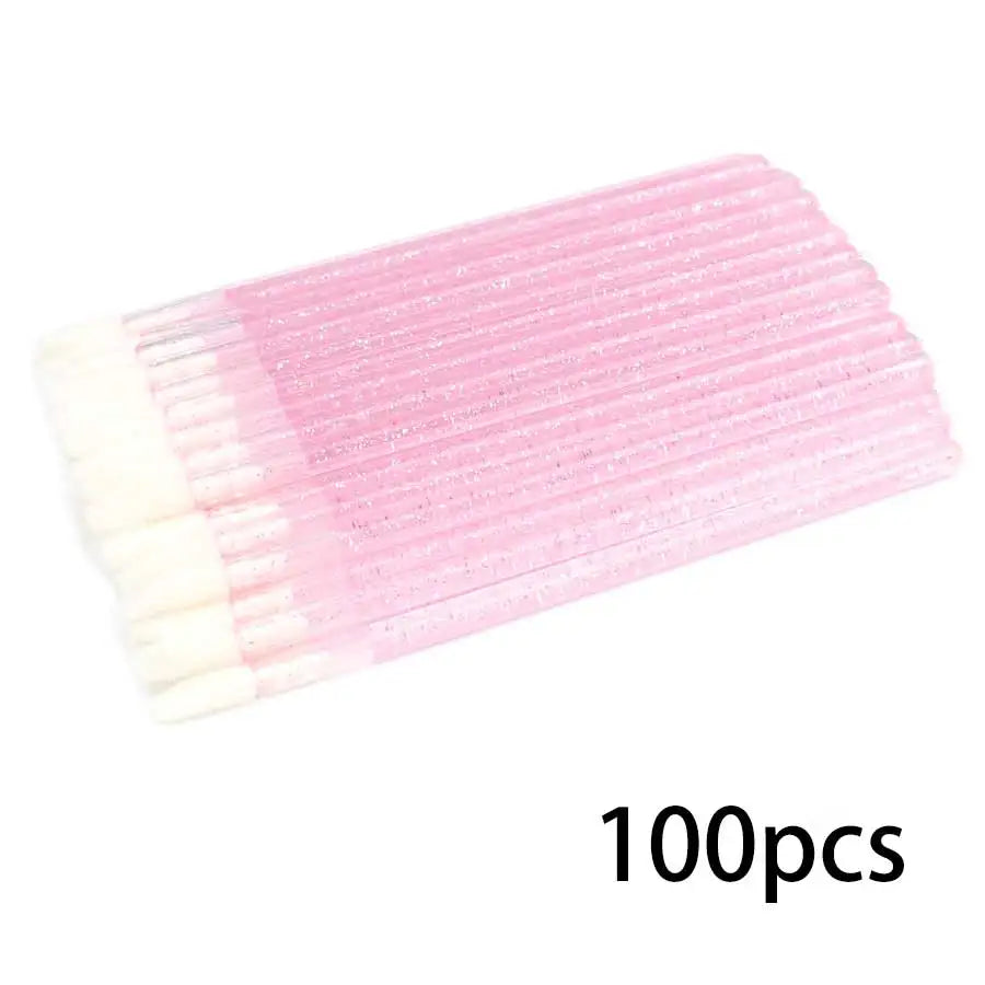 100PCS Disposable Lip Brushes Makeup Brush Eyelashes Extension Applicator Lipstick Wands Set Cosmetic Colourful Make Up Tools