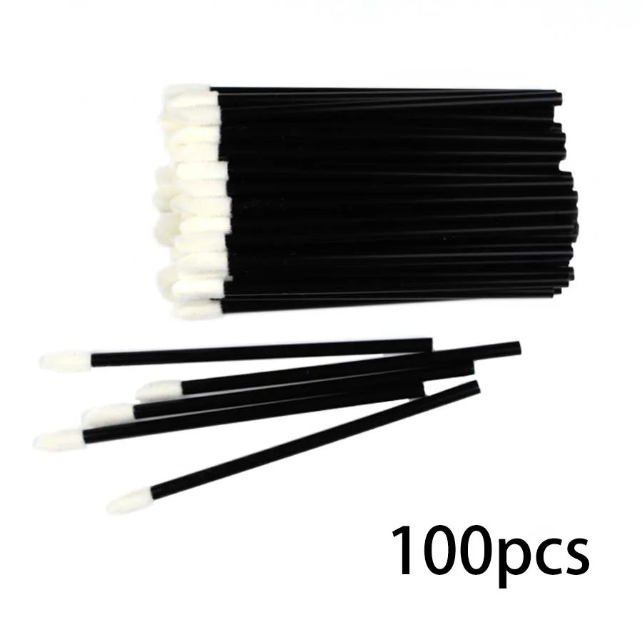 100PCS Disposable Lip Brushes Makeup Brush Eyelashes Extension Applicator Lipstick Wands Set Cosmetic Colourful Make Up Tools