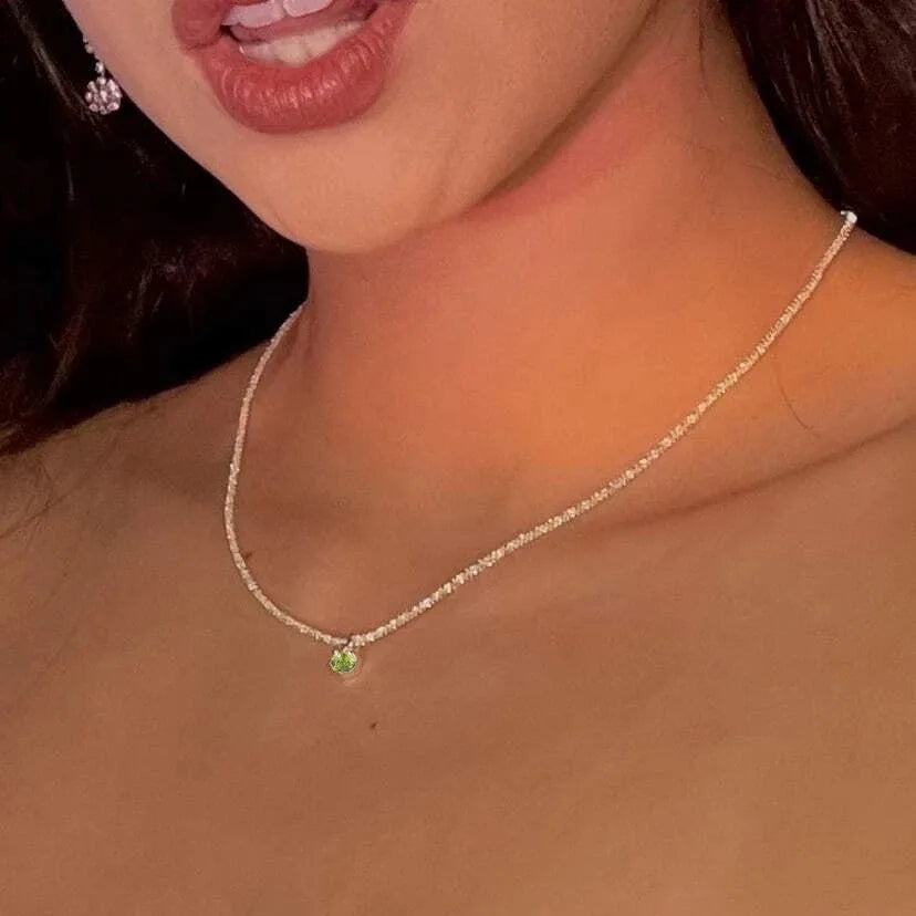 Fashion Simple Sparkling Necklace For Women Silver Color Clavicle Chain Choker Necklace Female Korean Wedding Party Jewelry Gift