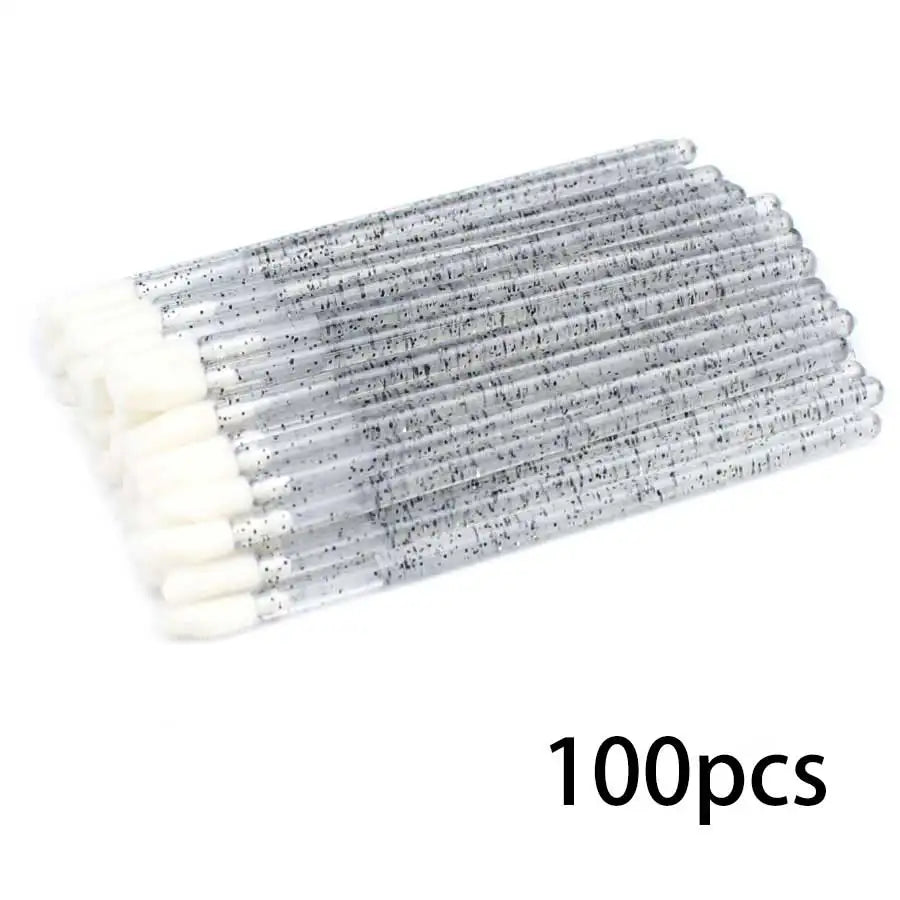 100PCS Disposable Lip Brushes Makeup Brush Eyelashes Extension Applicator Lipstick Wands Set Cosmetic Colourful Make Up Tools