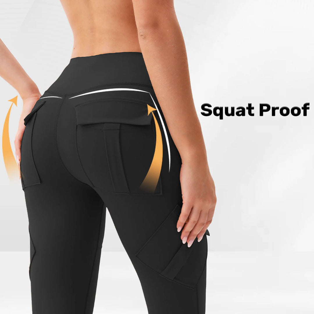 Flared Yoga Pants Women High Waist 5 Pockets Slim Fit Wide Leg Tummy Control Workout Dance Daily Comfort Activewear