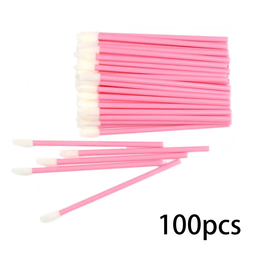100PCS Disposable Lip Brushes Makeup Brush Eyelashes Extension Applicator Lipstick Wands Set Cosmetic Colourful Make Up Tools