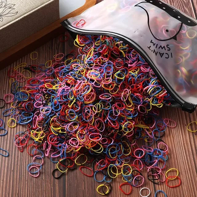 1000pcs Girls Elastic Hair Bands Nylon Rubber Band Headband Hair Accessories Kids Ponytail Holder Bands Kids Ornaments