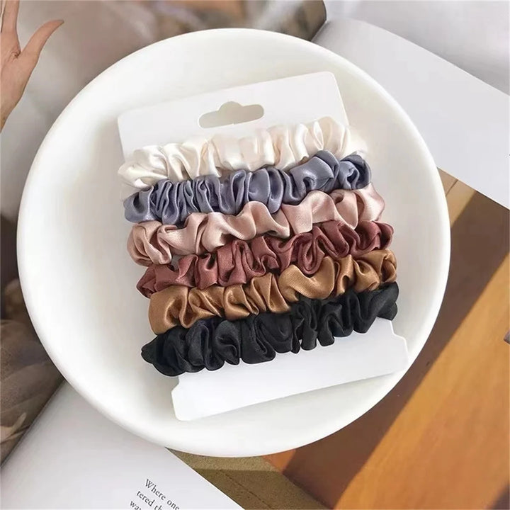 6pcs Satin Hair Scrunchies for Women - Softer Than Silk Scrunchies for Hair | Satin Scrunchies for Girls |