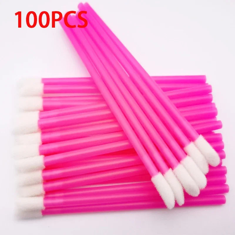 100PCS Disposable Lip Brushes Makeup Brush Eyelashes Extension Applicator Lipstick Wands Set Cosmetic Colourful Make Up Tools