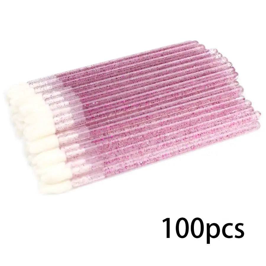 100PCS Disposable Lip Brushes Makeup Brush Eyelashes Extension Applicator Lipstick Wands Set Cosmetic Colourful Make Up Tools