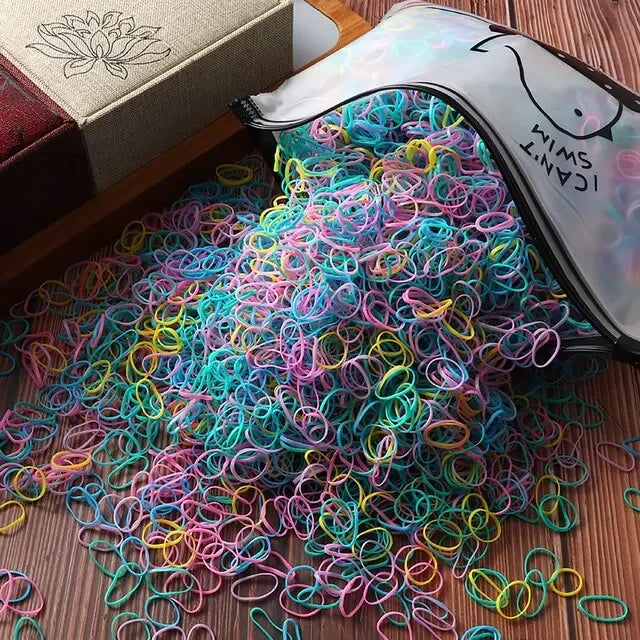1000pcs Girls Elastic Hair Bands Nylon Rubber Band Headband Hair Accessories Kids Ponytail Holder Bands Kids Ornaments