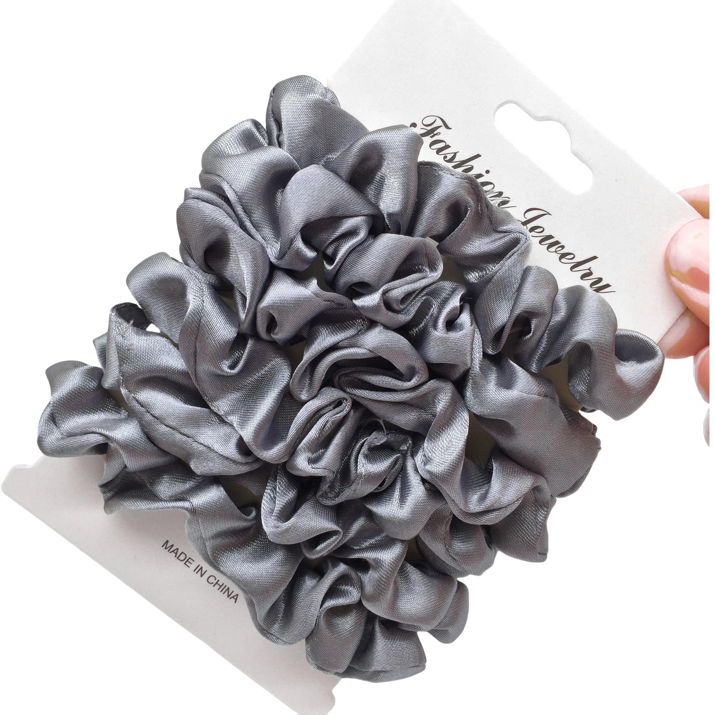 3/5/6Pcs Elegant Ponytail Holder Rubber Band Elastic Hairband Hair Accessories Silk Satin Scrunchies Women Solid Color Hair Rope