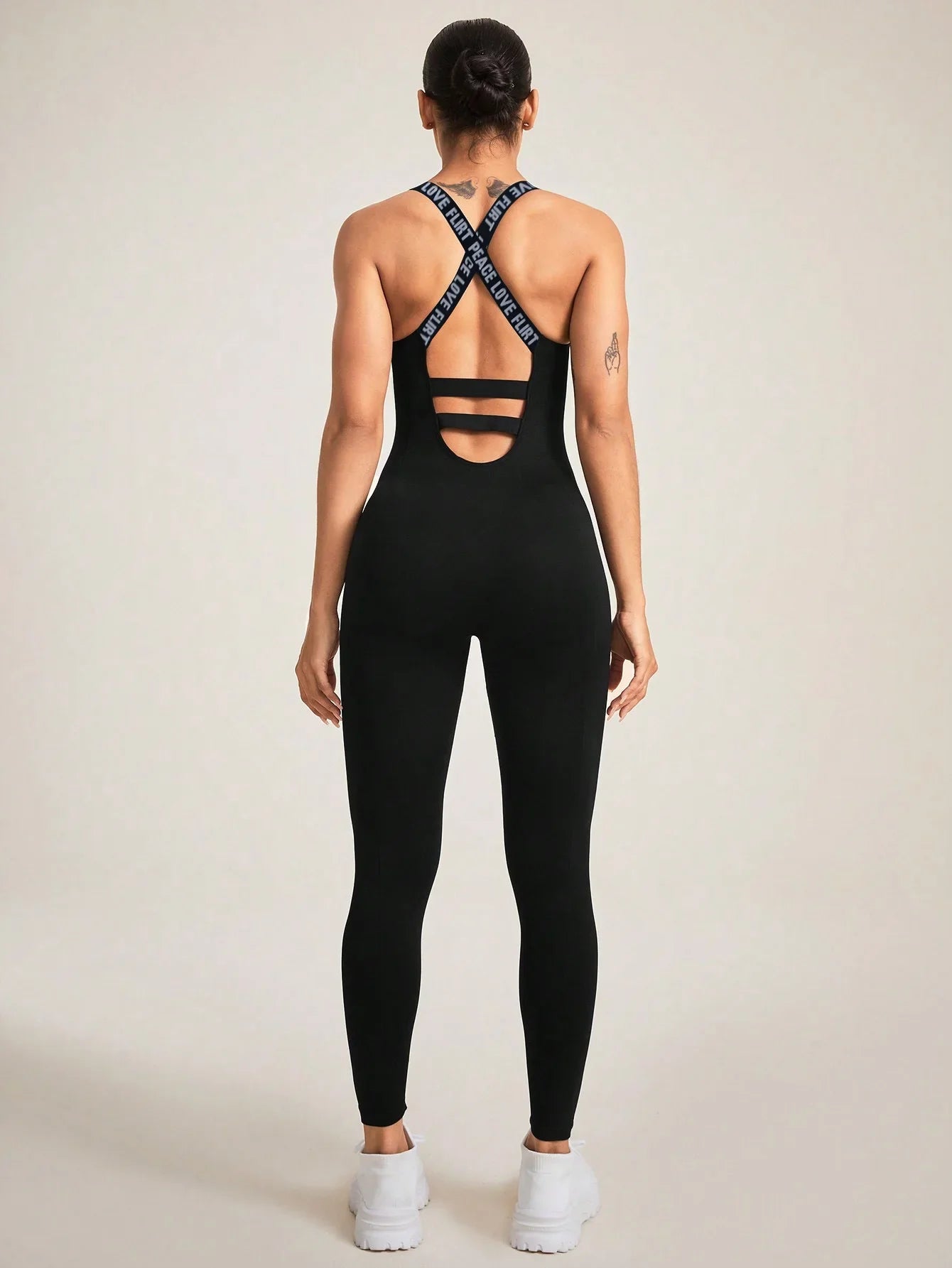Seamless Women's Yoga Jumpsuits Racerback Strappy Back Athletic One-Piece Bodysuits for Gym & Workout Activewear