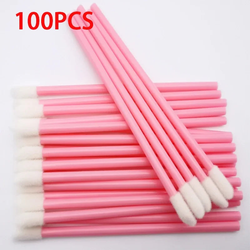 100PCS Disposable Lip Brushes Makeup Brush Eyelashes Extension Applicator Lipstick Wands Set Cosmetic Colourful Make Up Tools