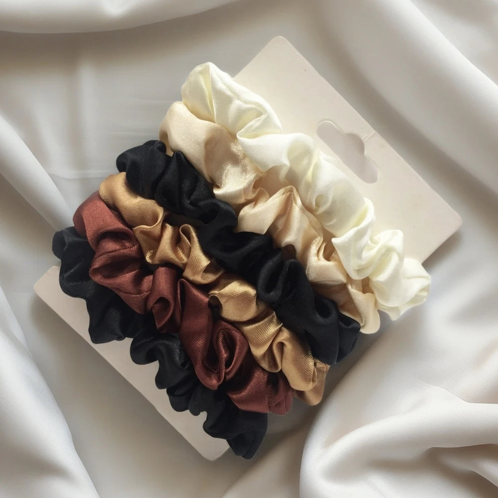 6pcs Satin Hair Scrunchies for Women - Softer Than Silk Scrunchies for Hair | Satin Scrunchies for Girls |